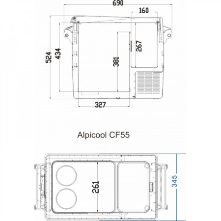 Автохолодильник Alpicool CF55 (12/24)